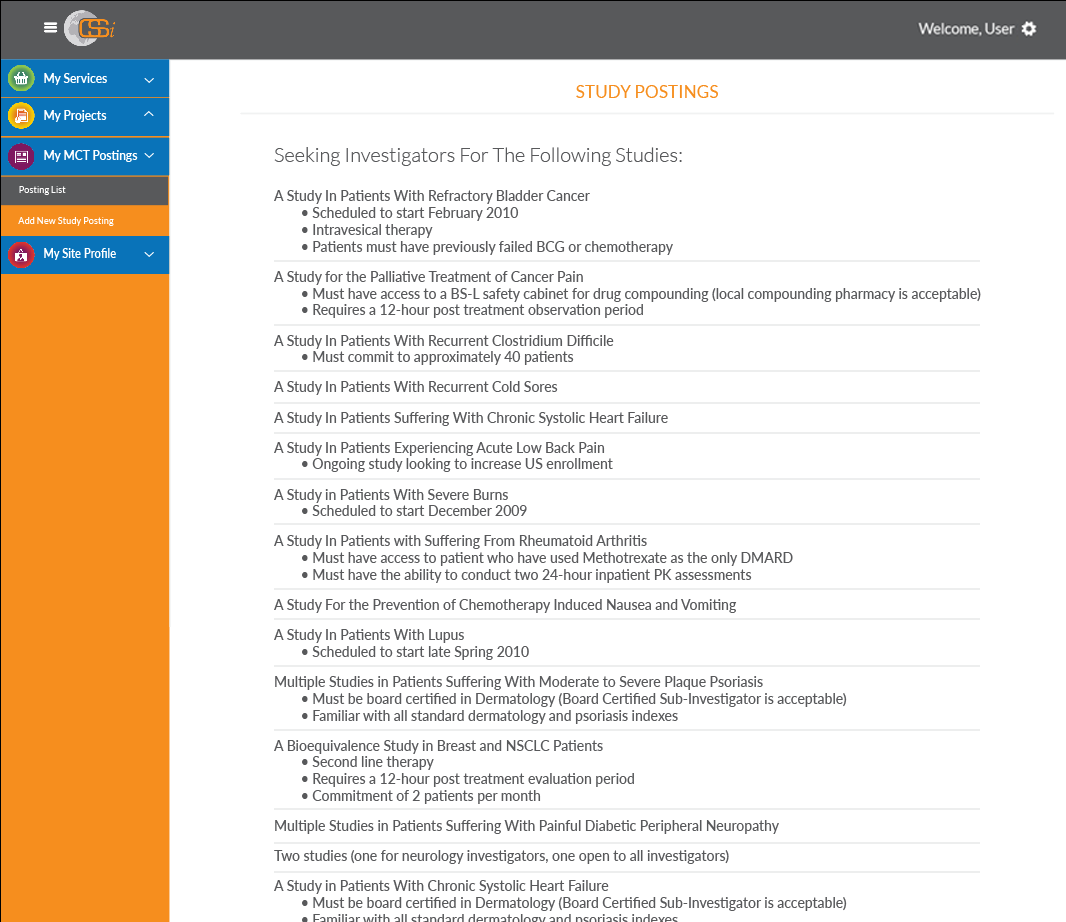 Study Listings of Clinical Trial Opportunities